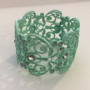 COPY - Mint Green Retro Stretch Cuff Bracelet